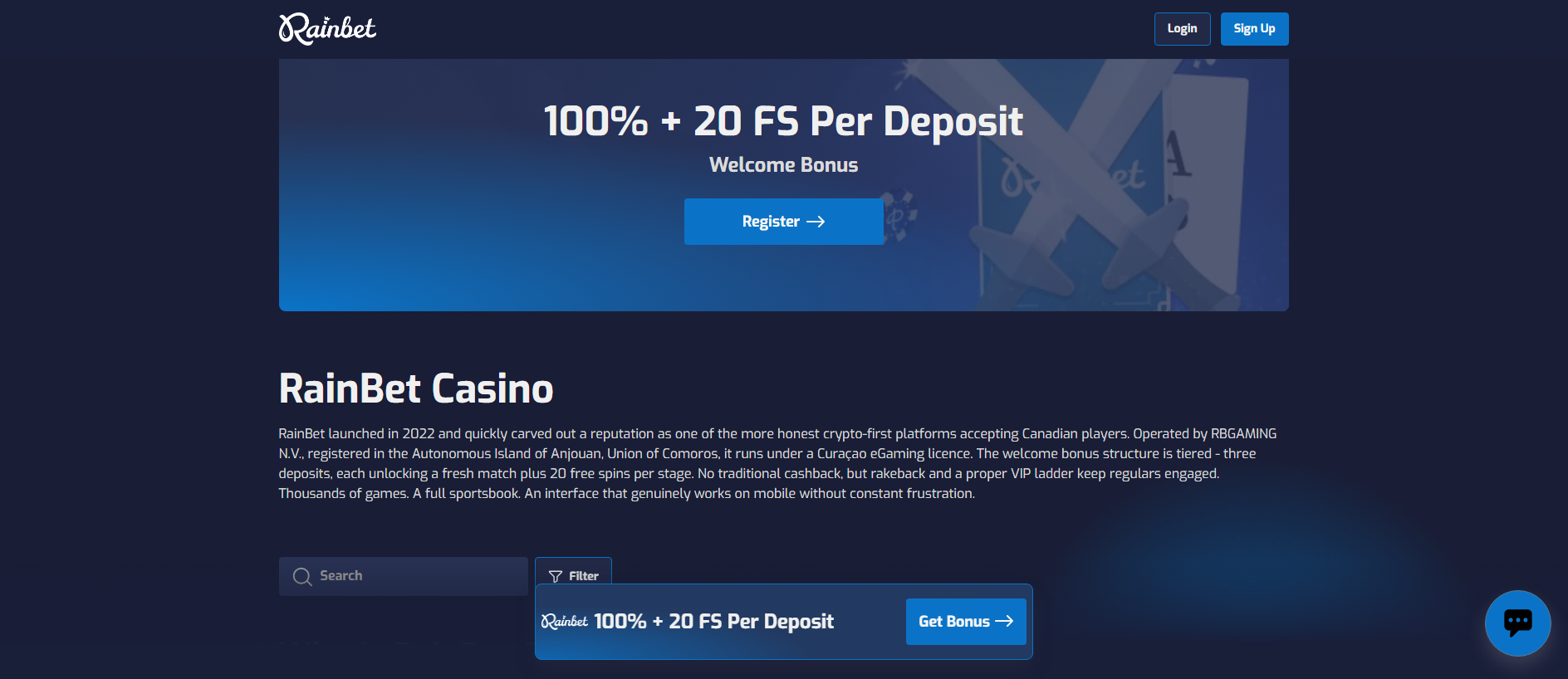 Stored capture of casinorainbet-canada.net