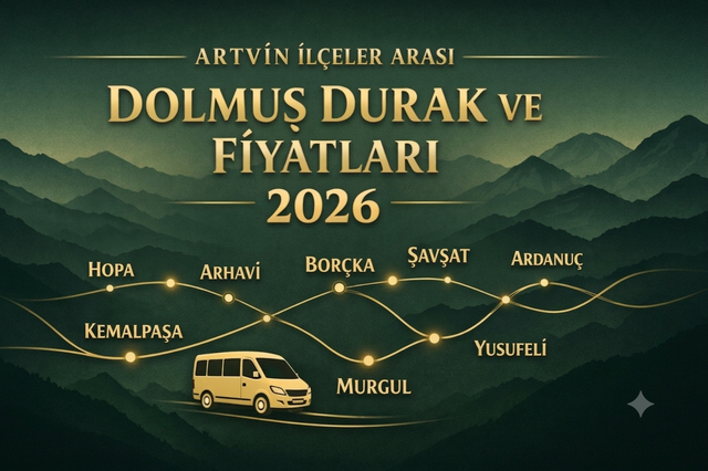 Artvin ilçeler arası dolmuş durağı minibüs kooperatifi garajı terminal
