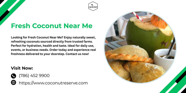 Looking for Fresh Coconut Near Me? Enjoy naturally sweet, refreshing coconuts sourced directly from trusted farms. Perfect for hydration, health and taste. Ideal for daily use, events, or business needs. Order today and experience real freshness delivered to your doorstep. Visit at:https://www.coconutreserve.com/