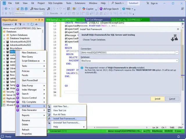 Download Devart dbForge Unit Test for SQL Server v2025.3.107