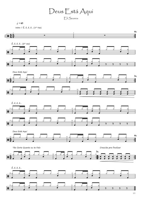 Partitura de bateria disponível na biblioteca — imagem 3