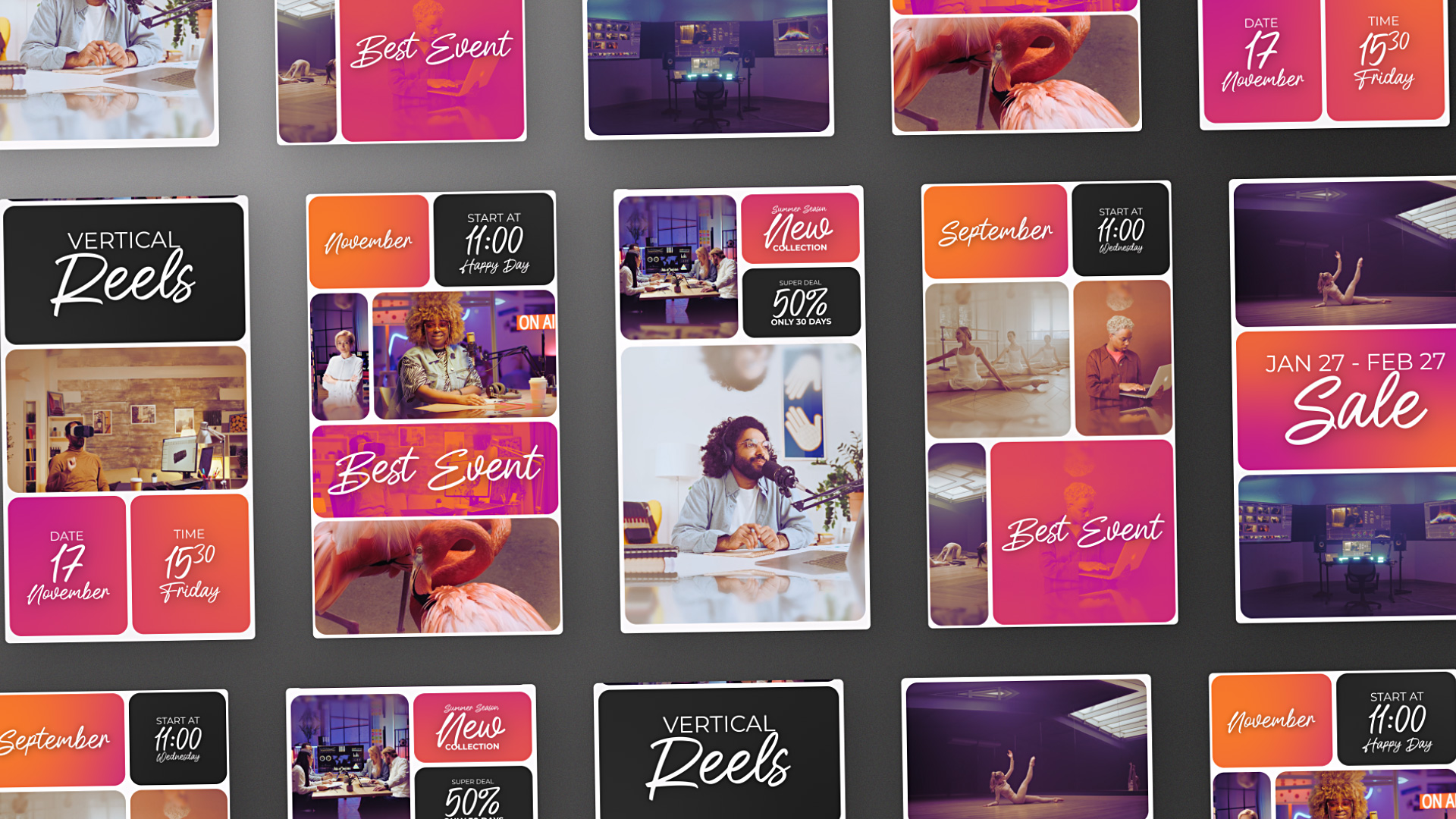 Event Promo Split Screen Vertical Video Reels Red Slideshow Event Promo Split Screen Vertical Video Reels Red Slideshow