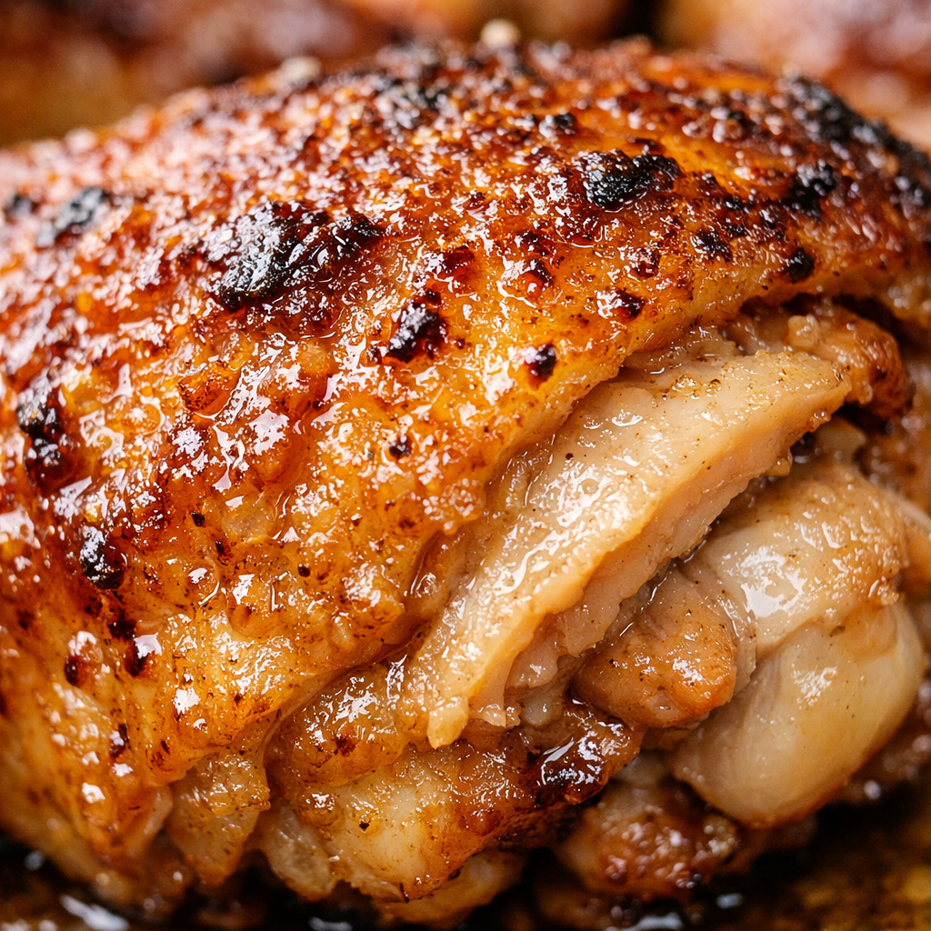 Oven Baked Chicken Thighs Crispy and Juicy cooking process