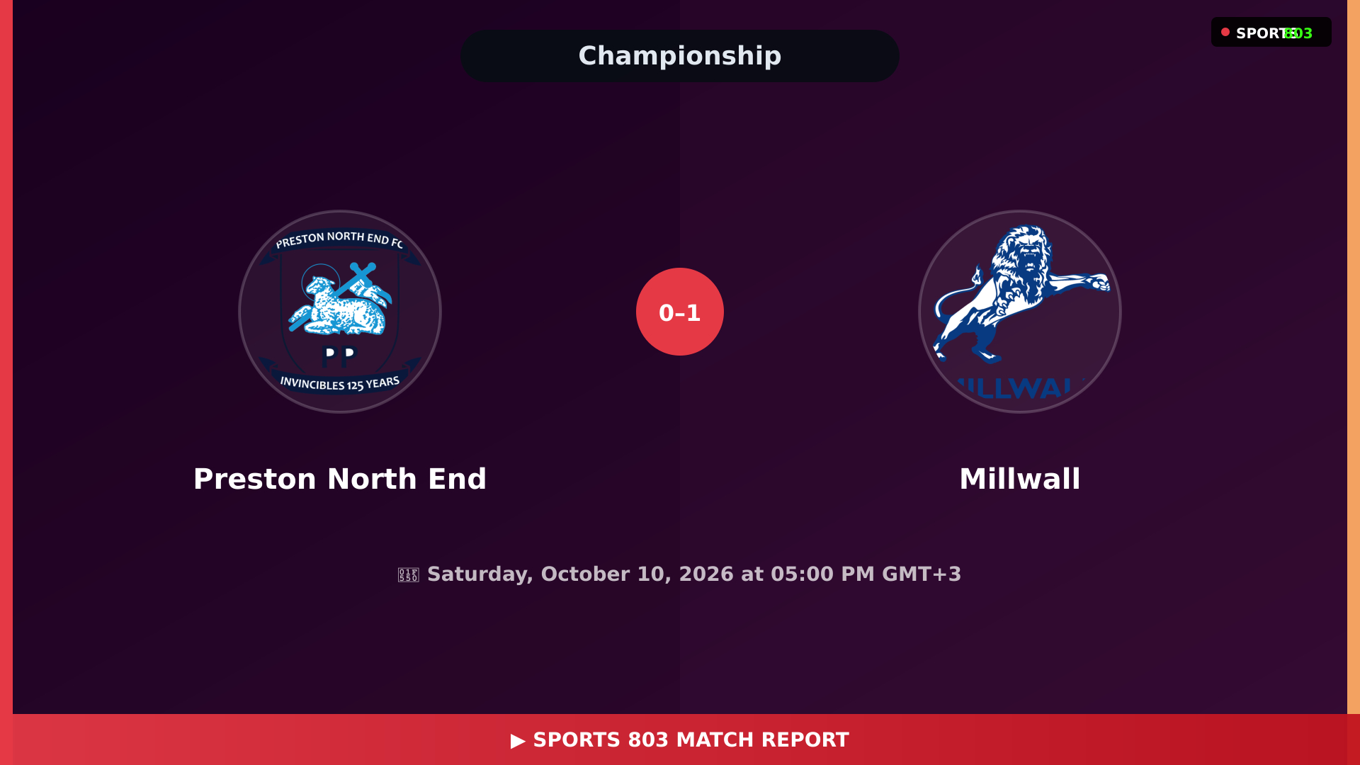 Preston North End vs Millwall – Highlights & Replay | Sports 803