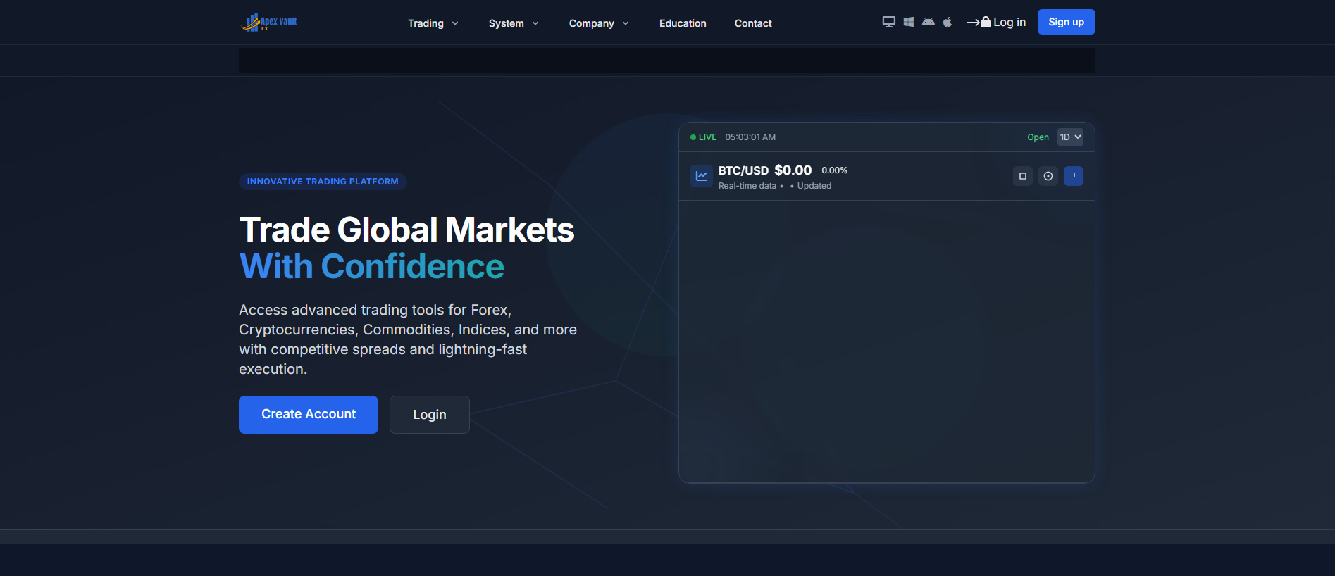 Screenshot of apexvaultfx.com
