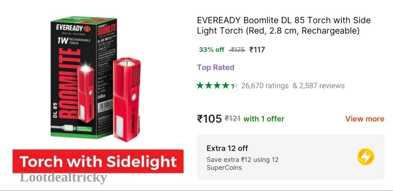 Eveready Torch With – Just ₹117 | Loot Deal