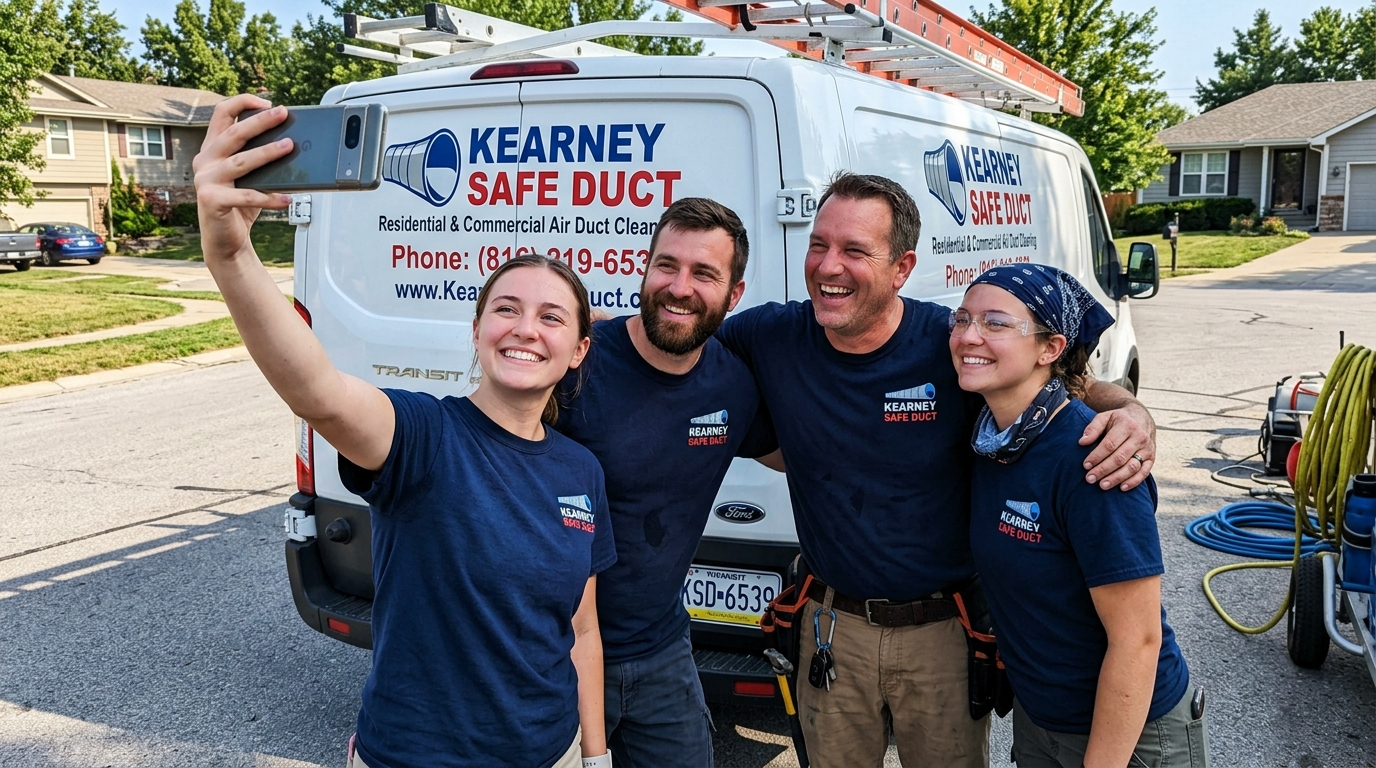 Air duct cleaning professionals at work in Kearney MO