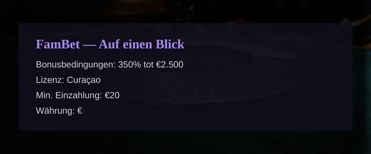 FamBet � Auf einen Blick