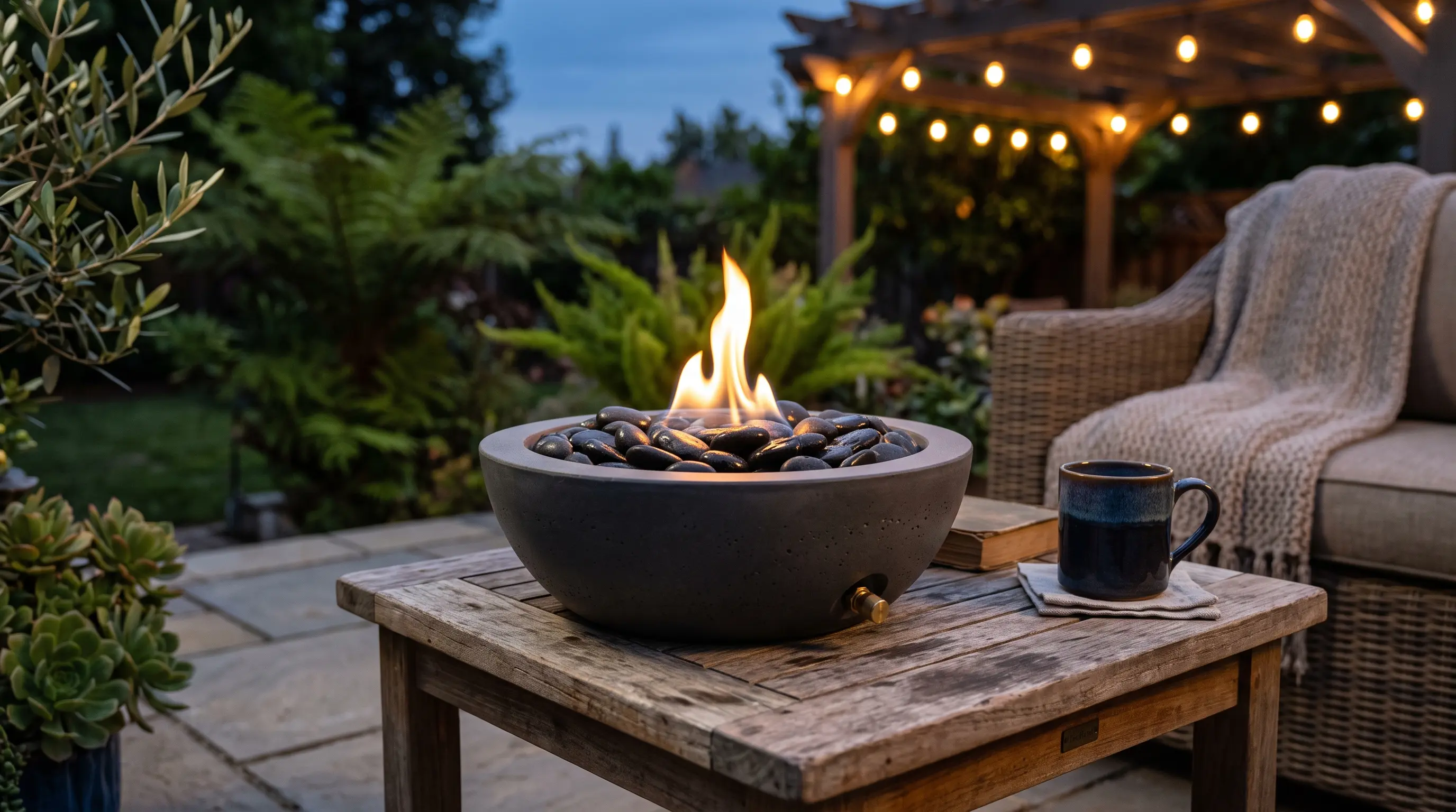 Tabletop Fire Bowl Decor