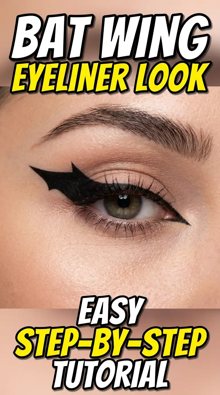 Easy Step-By-Step Tutorial For The Bat Wing Eyeliner Look
