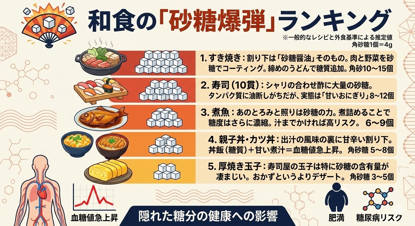 コーラなら「甘いものを飲んでいる」という自覚がありますが、筑前煮やきんぴらごぼうには「野菜を食べている」という正義感しかありません。この油断が摂取量を跳ね上げます。