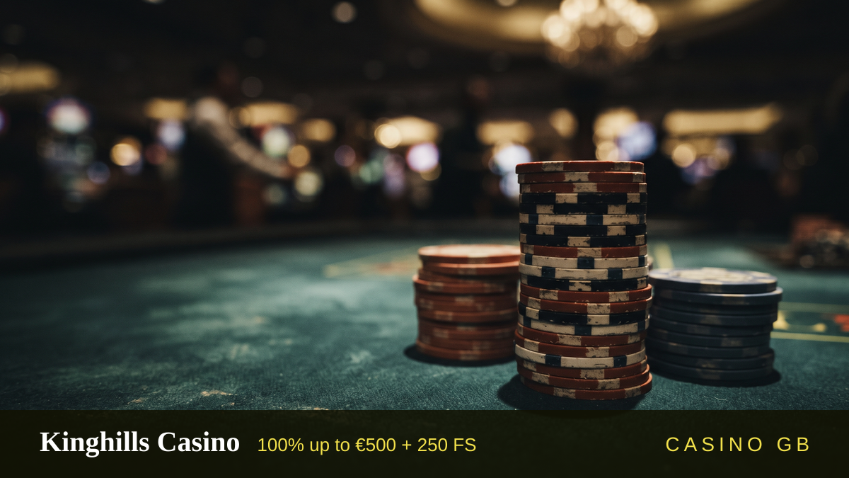 Kinghills Casino — welcome bonus 100% up to €500 + 250 FS, payments: Visa, Mastercard, Apple Pay, Google Pay, MiFinity