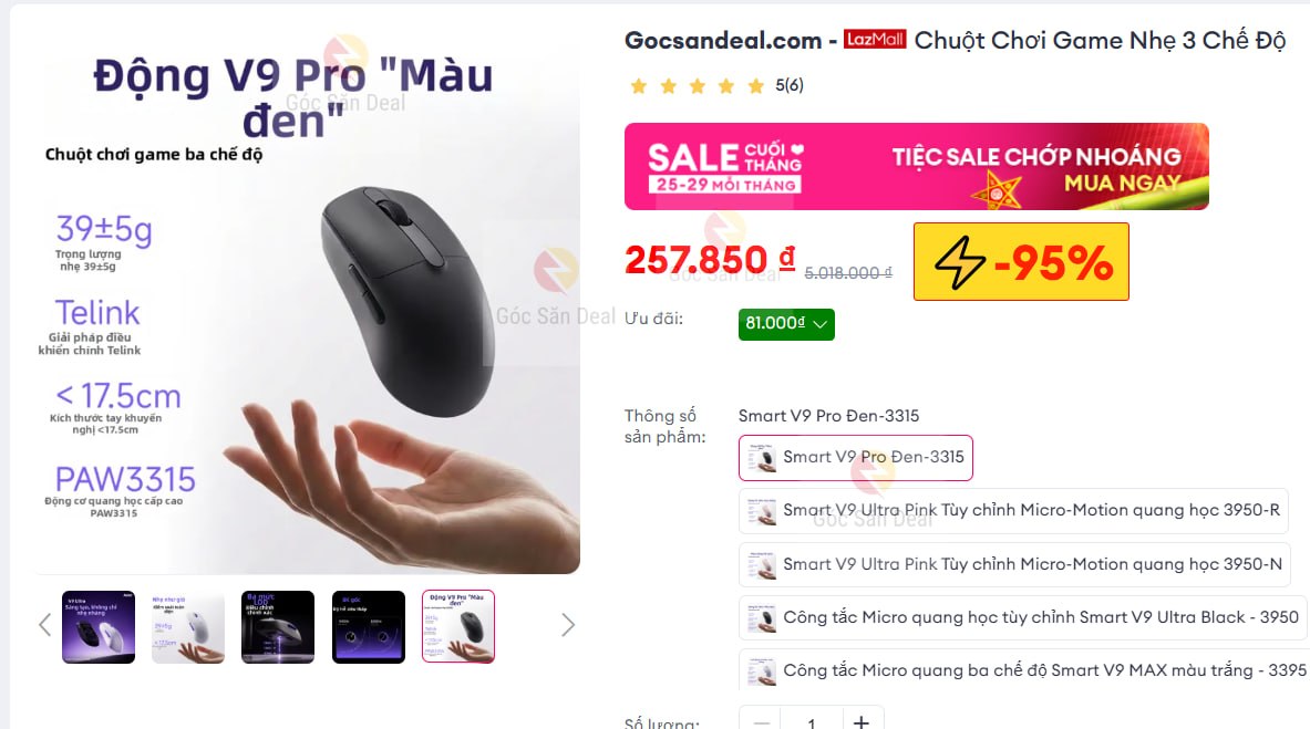 Chuột Chơi Game Nhẹ 3 Chế Độ