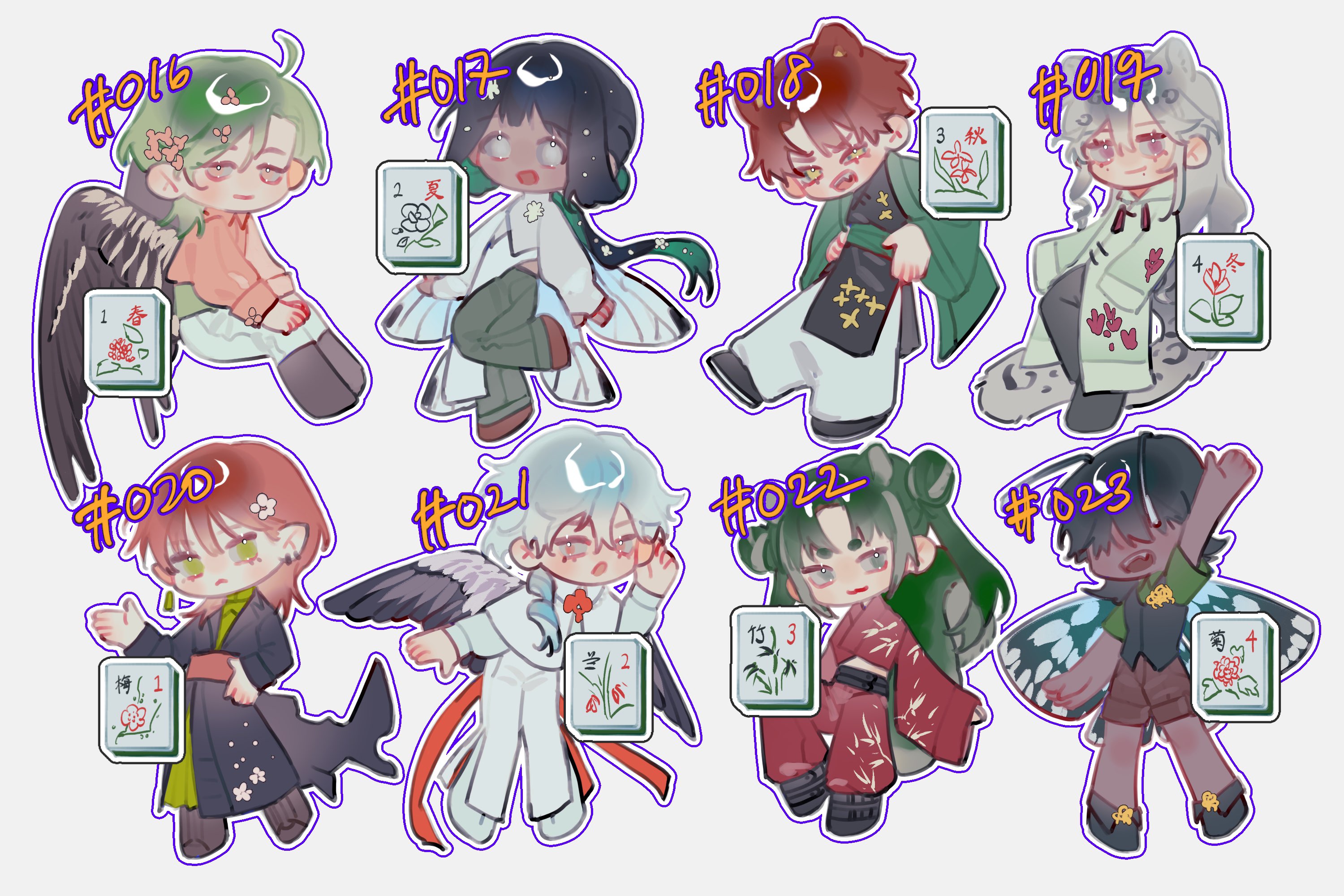 mahjong flower tiles adopt batch - sb $15 on Toyhouse
