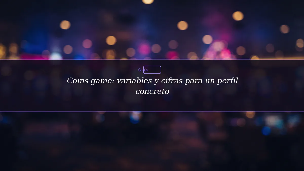 Coins game: variables y cifras para un perfil concreto
