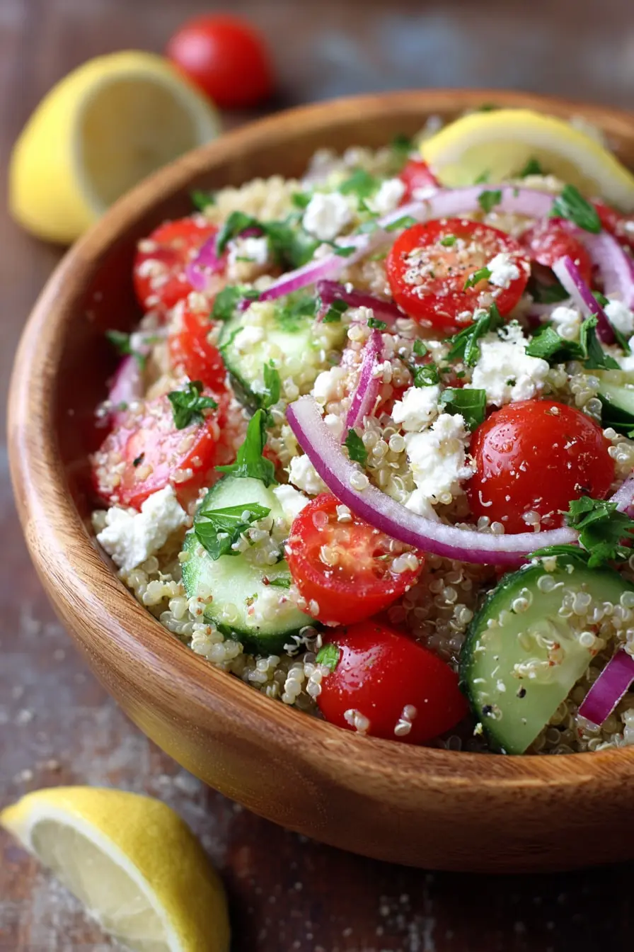 Greek Tomato Cucumber Quinoa Salad