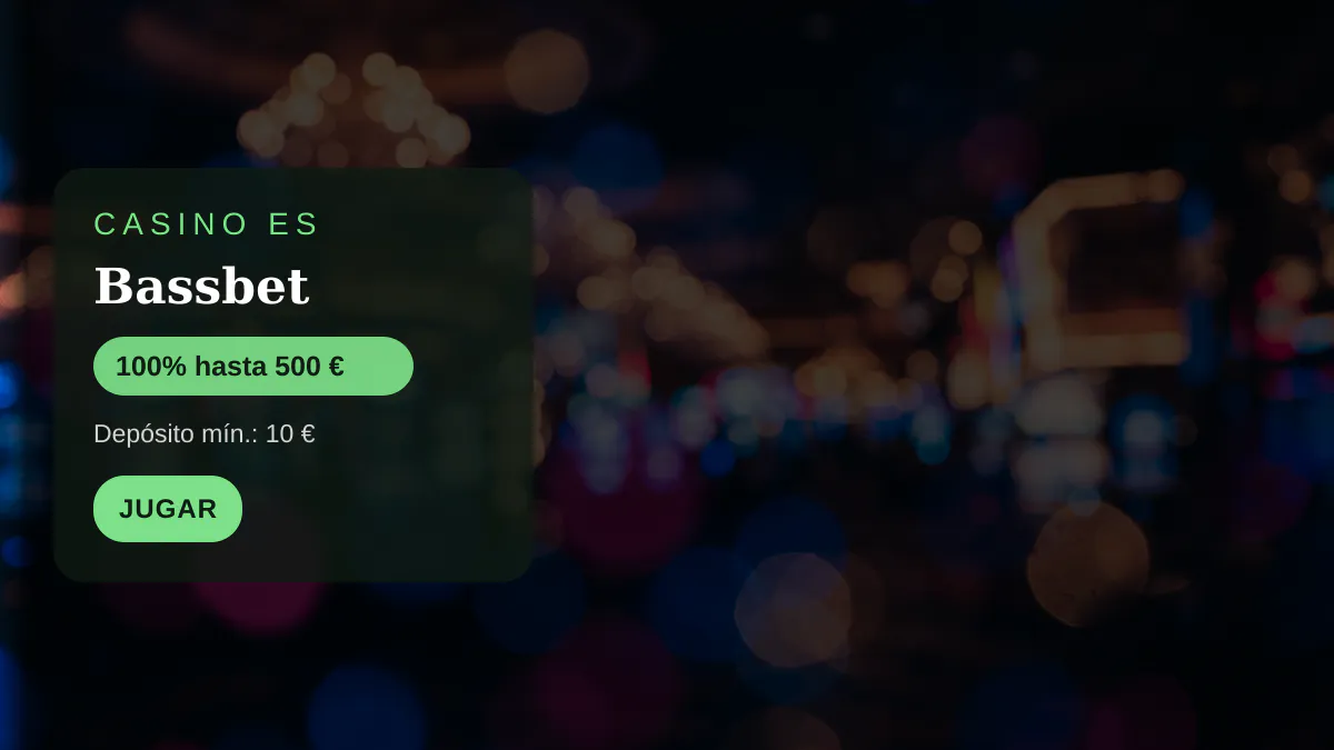 Bassbet casino — bono de bienvenida 100% hasta 500 € + 200 FS, pagos: Visa, Mastercard, Skrill, Neteller, Paysafecard