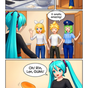 Miku making pancakes