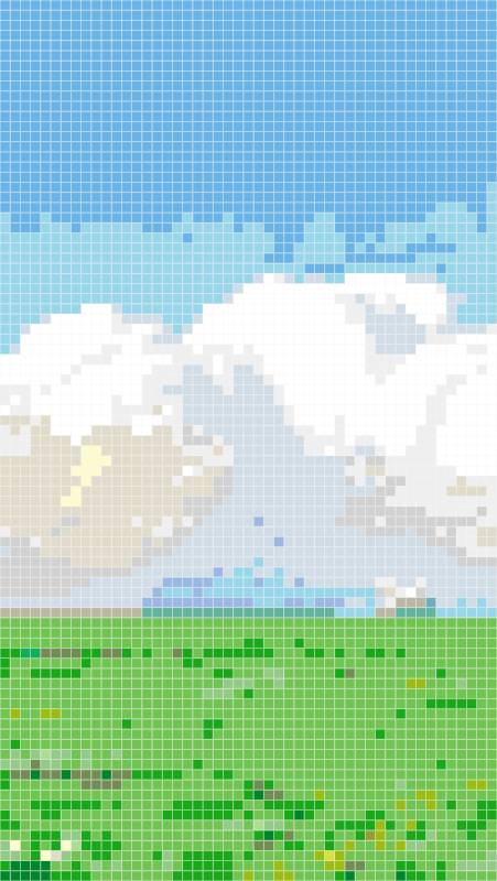 Fluffy White Dog & Dreamy Cloudy Sky