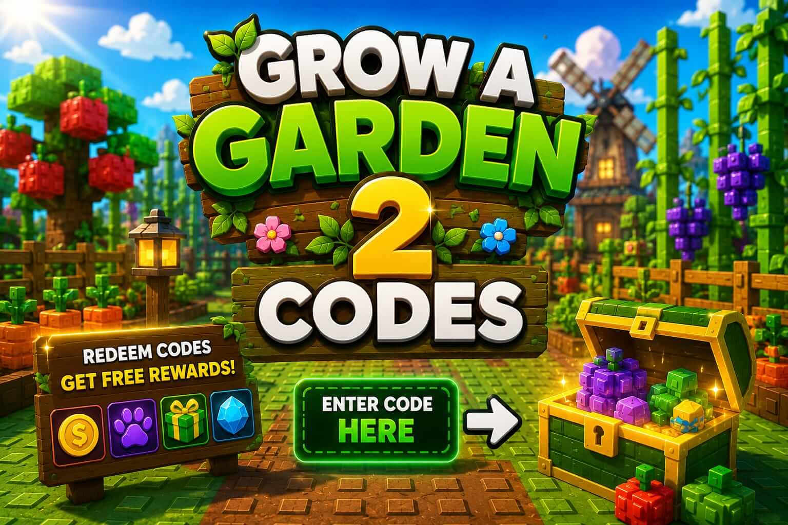 Grow a Garden 2 codes — all active working codes for free watering cans and green bean seeds August 2026