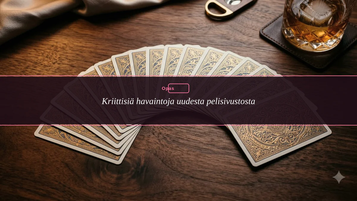 Kriittisiä havaintoja uudesta pelisivustosta