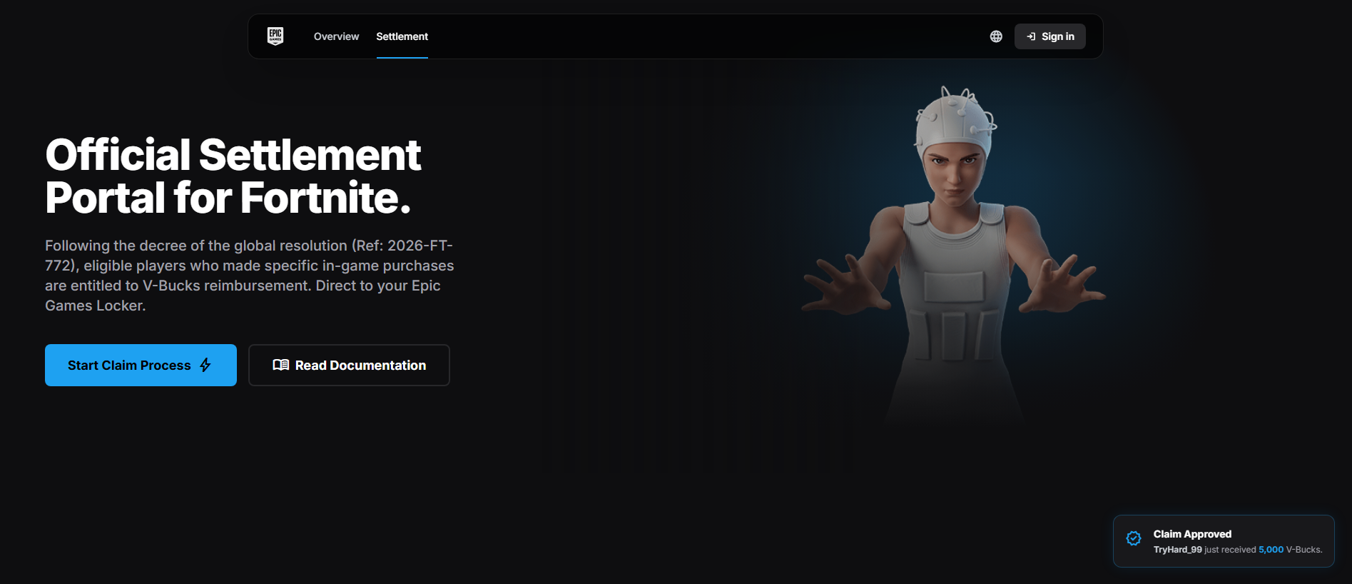 Forensic screenshot of fortnitex.us showing the phishing page layout