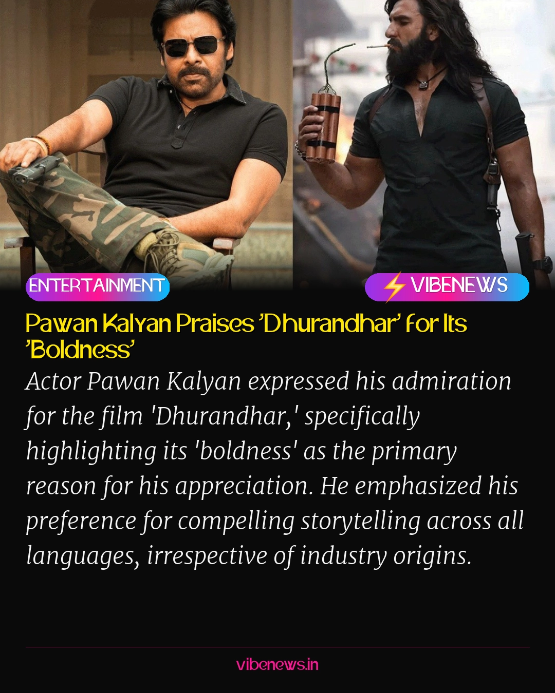 Pawan Kalyan Praises 'Dhurandhar' for Its 'Boldness'