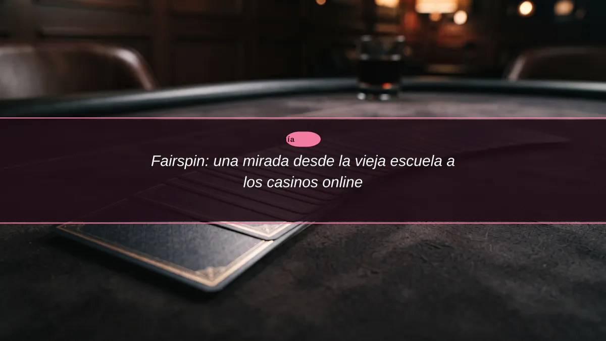 Fairspin: una mirada desde la vieja escuela a los casinos online