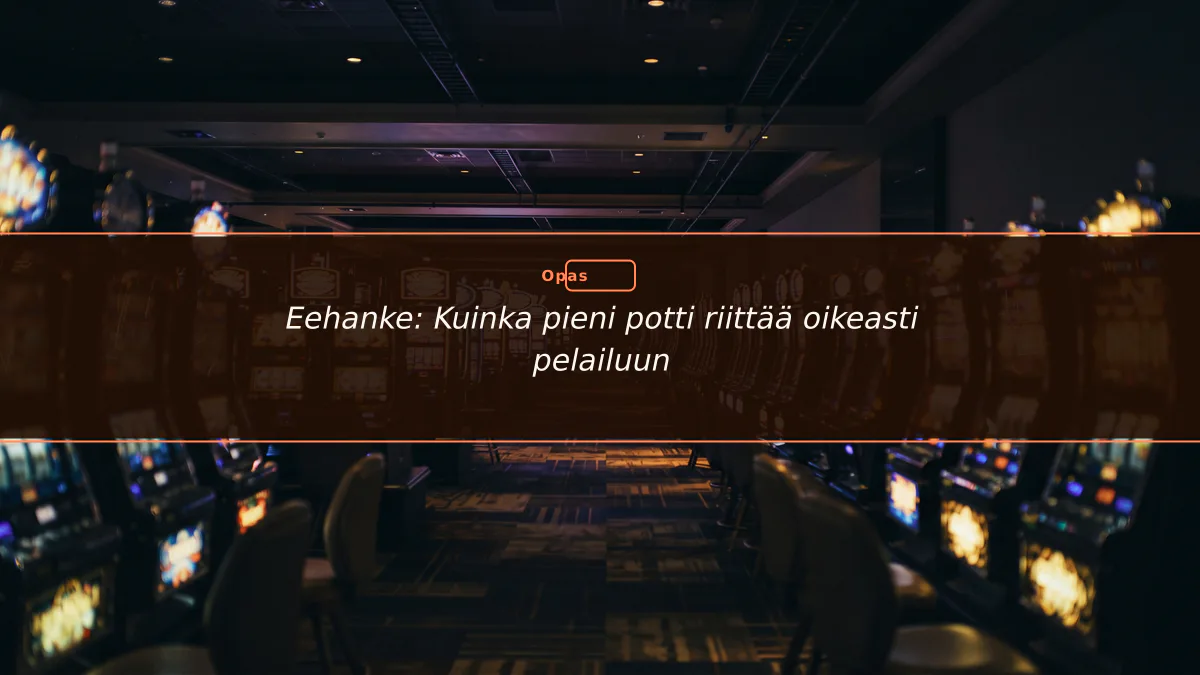 Eehanke: Kuinka pieni potti riittää oikeasti pelailuun