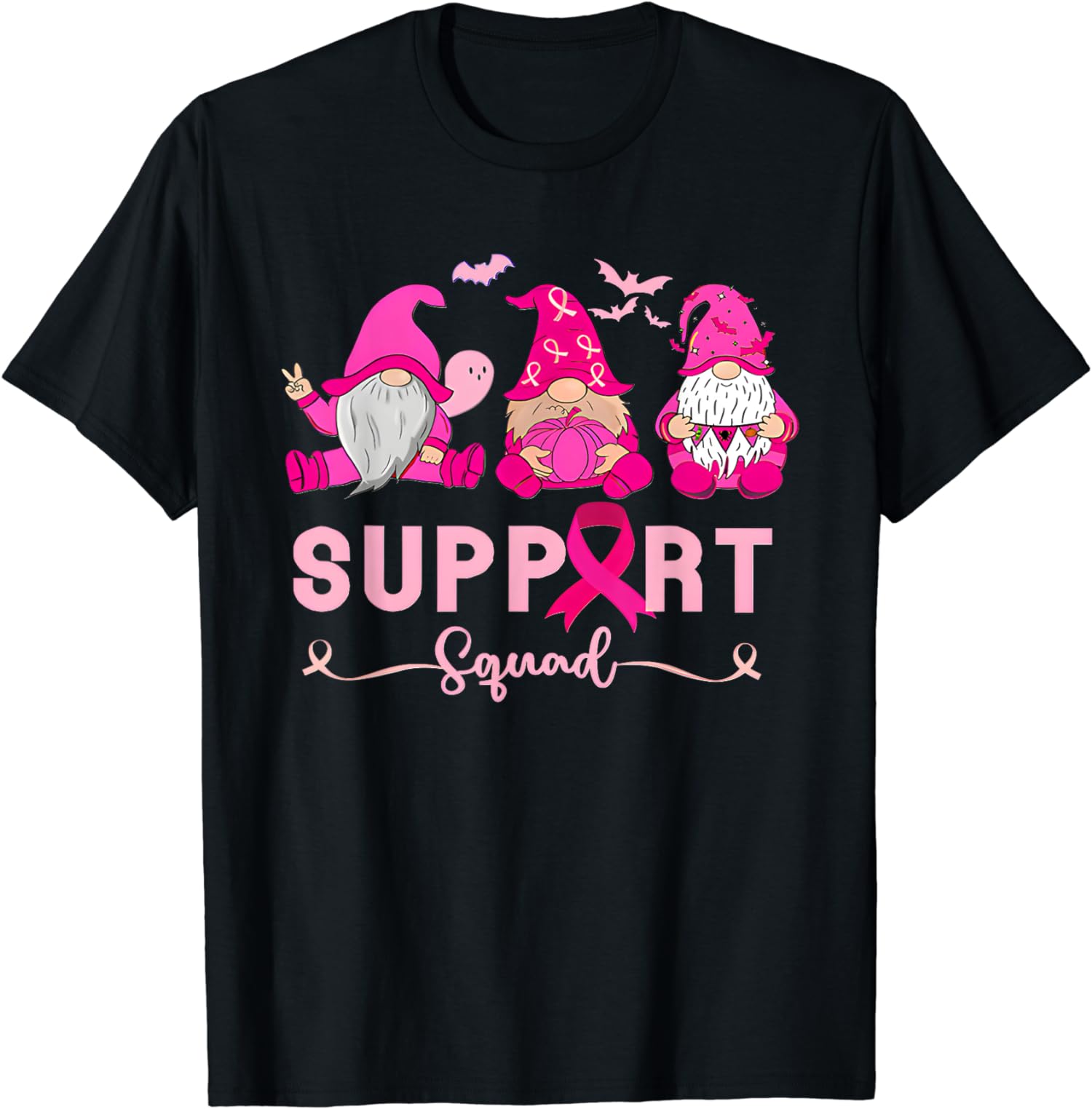 Breast Cancer Awareness Gnomes Support Squad Gift Unisex T-Shirt