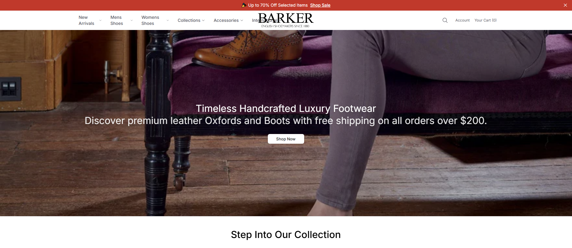 Stored capture of barkershoesshop.shop