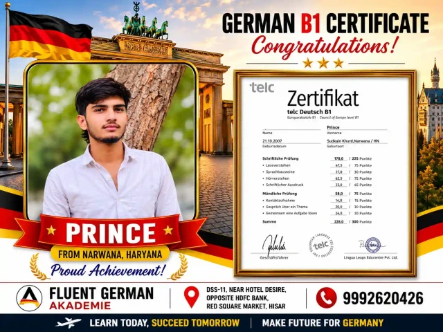 Prince, Fluent German Academy student