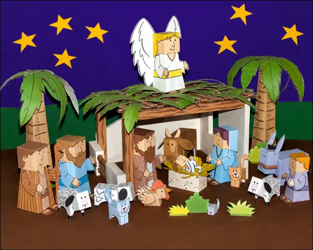Bônus História da Natividade - brinquedo bíblico de papel para montar o nascimento de Jesus