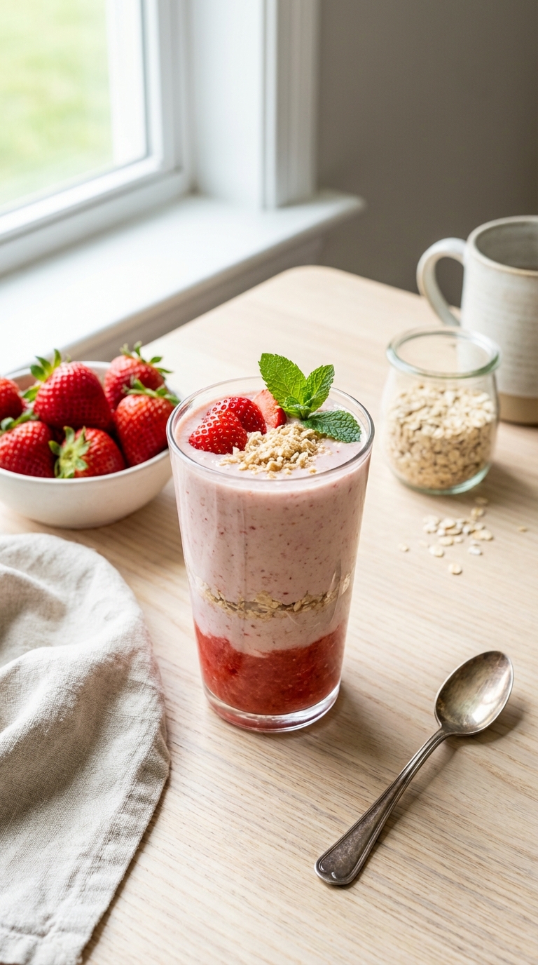 Strawberry Shortcake oat smoothie recipes healthy breakfast — Classic Flavor Fast