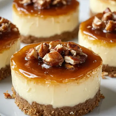 Unforgettable Mini Caramel Pecan Cheesecakes with Crème Brûlée