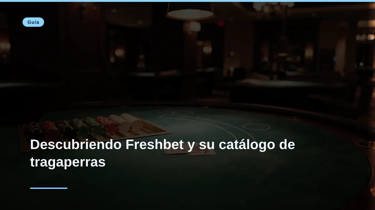 Descubriendo Freshbet y su catálogo de tragaperras