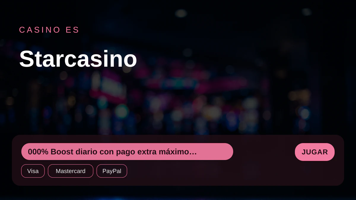 Starcasino — bono de bienvenida 000% Boost diario con pago extra máximo de €10 + 20 FS, pagos: Visa, Mastercard, PayPal, Skrill, Neteller Starcasino — bono de bienvenida 000% Boost diario con pago extra máximo de €10 + 20 FS, pagos: Visa, Mastercard, PayPal, Skrill, Neteller