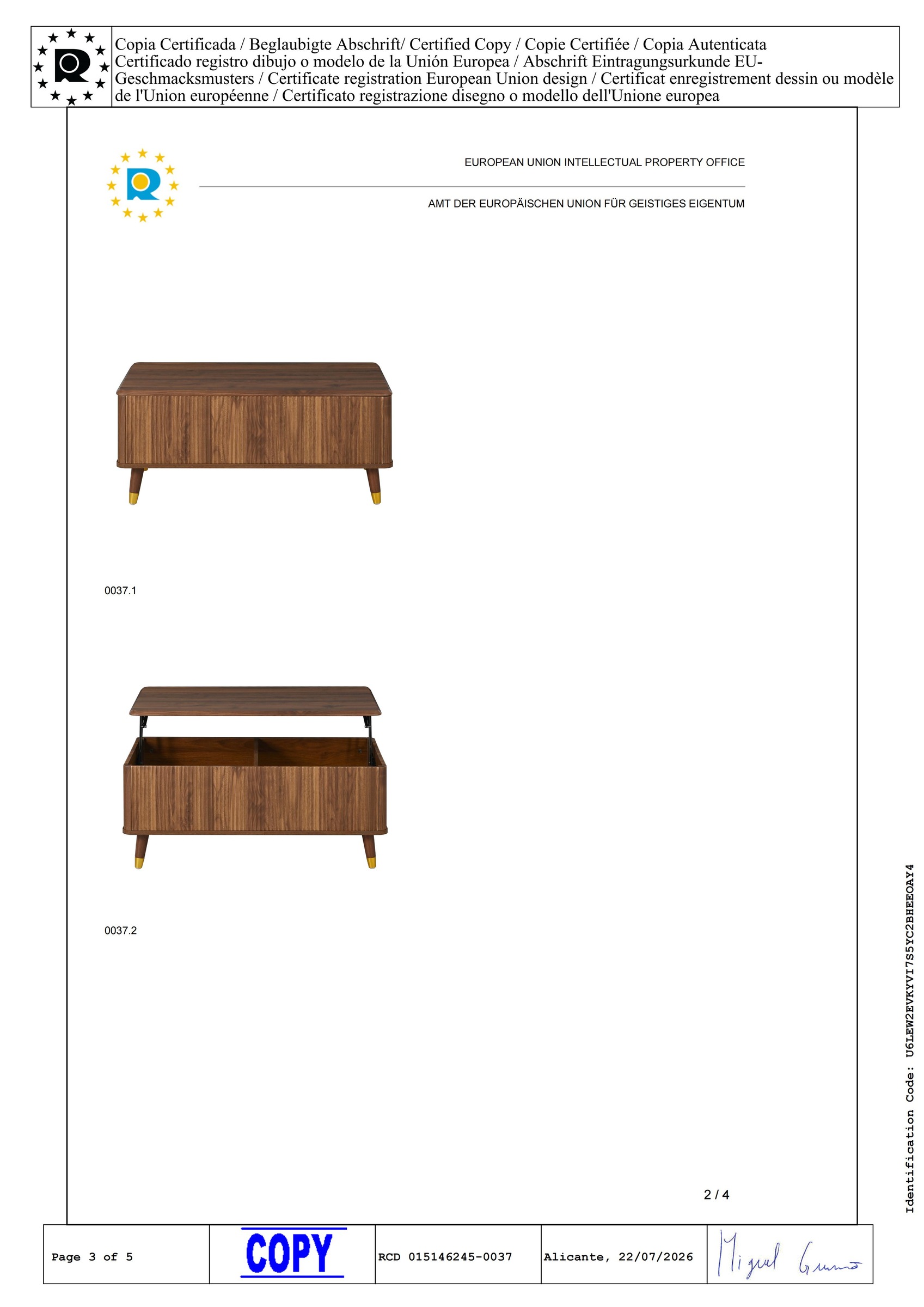 Table Basse Noyer, Rangement, Fermeture Douce, Étagères Réglables, Plan Relevable, Design Moderne - Panneau composite de fibres de bois à densité et Bois - 97x52x56.5cm 6