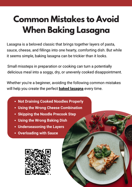Avoiding common mistakes is crucial to achieving a perfect baked lasagna. Don't skip pre-cooking noodles if not oven-ready, and avoid over-layering ingredients. Allowing it to rest after baking helps maintain its structure. Use enough sauce to prevent dryness, and ensure even cheese distribution. These tips ensure your baked lasagna turns out flavorful, moist, and evenly cooked every time. To know more visit here https://foodclub.com/recipe/simple-oven-baked-lasagna