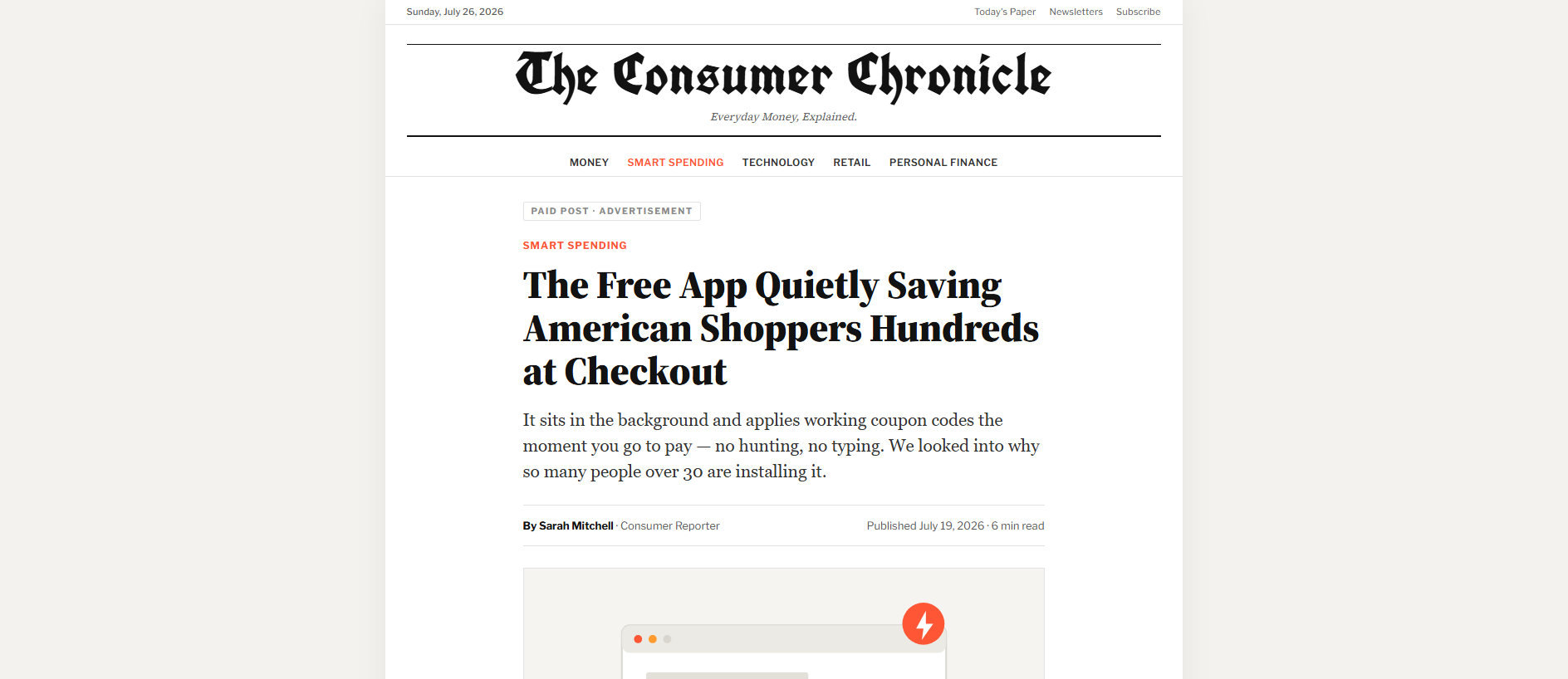 Forensic screenshot of couponfollow.sale showing the phishing page layout