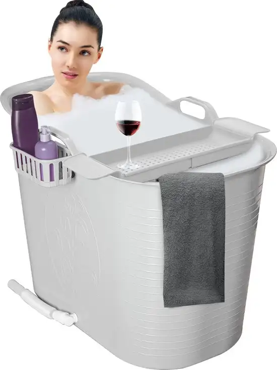 LIFEBATH - Sans marque - Zitbad Nancy - Bath bucket - Mobiele badkuip - 200L - wit - ZitBadXL.nl
