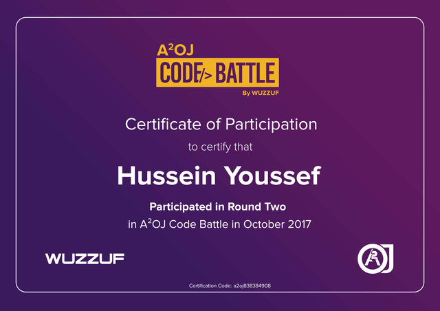 Code Battle Certificate