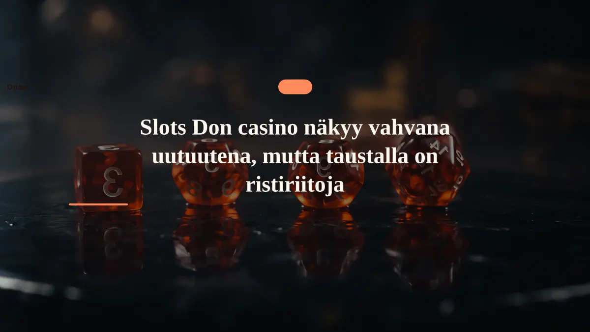 Slots Don casino näkyy vahvana uutuutena, mutta taustalla on ristiriitoja